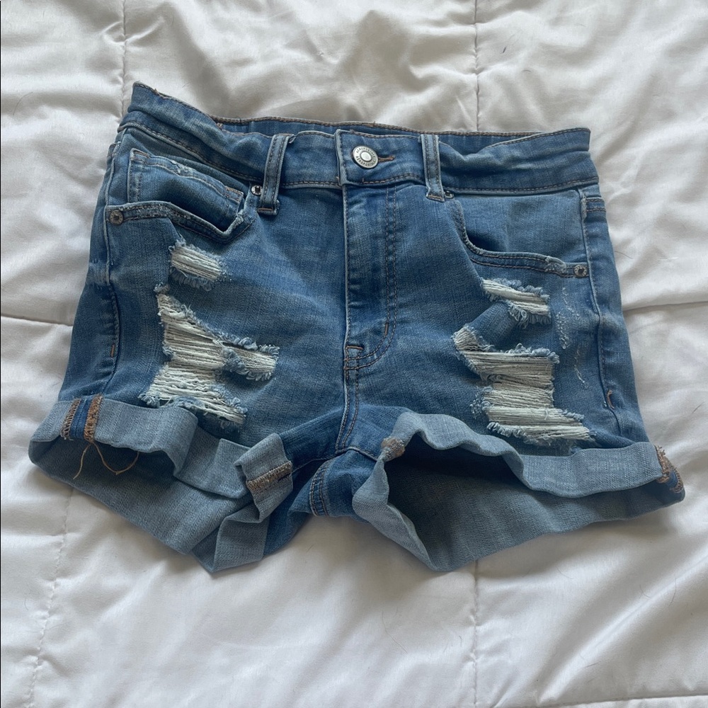 Aeropostale Ripped Blue Jean Shorts